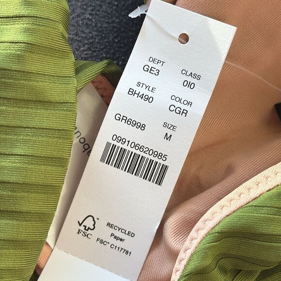 J.Crew Wide Rib High Rise Bikini Bottom Women's Canteen Green NWT M - Picture 7 of 7